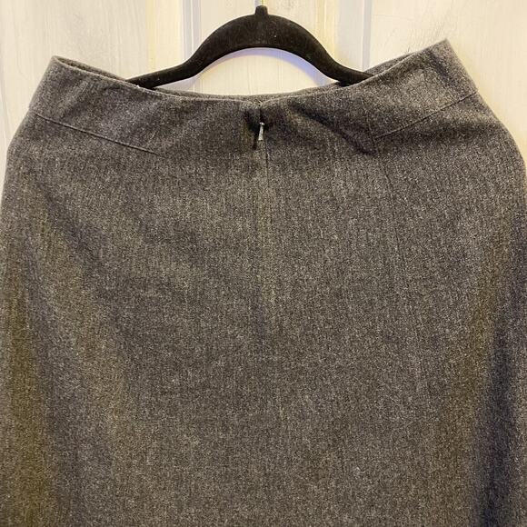 Y2K Eddie Bauer Womens Size 6 A Line Maxi Skirt Wool Blend Gray Career Academia - Picture 6 of 7